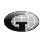 A stylized black and gray G logo, representing RMB Mechanical, is overlaid on a globe with longitude and latitude lines, set within an oval shape on a white background.